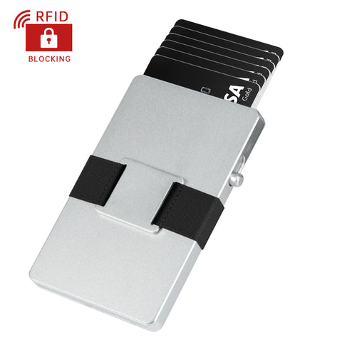 All-Aluminum Pop Up Slide Rfid Slim Card Holder Wallet With Airtag Holder And expansion board